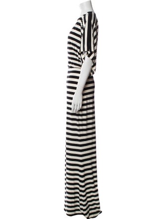 Norma Kamali Striped Long Dress