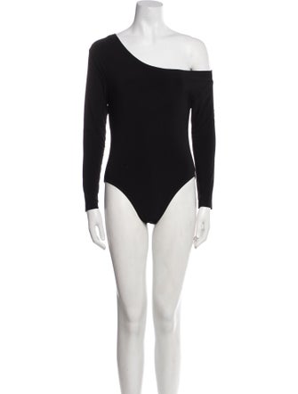 Norma Kamali Asymmetrical Long Sleeve Bodysuit