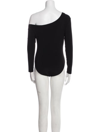 Norma Kamali Asymmetrical Long Sleeve Bodysuit