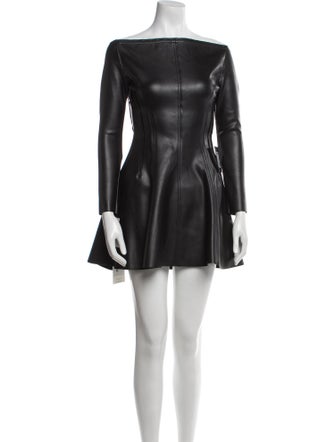 Norma Kamali Bateau Neckline Mini Dress