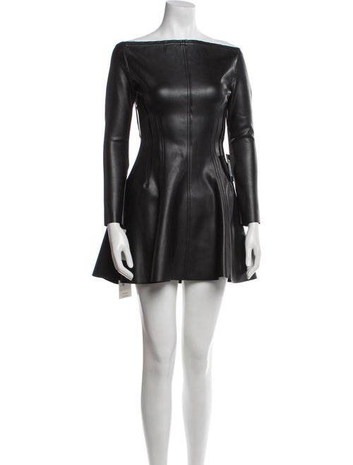 Norma Kamali Bateau Neckline Mini Dress