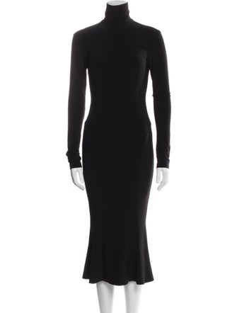 Norma Kamali Turtleneck Midi Length Dress