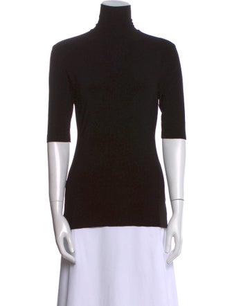 Norma Kamali Turtleneck Short Sleeve Top