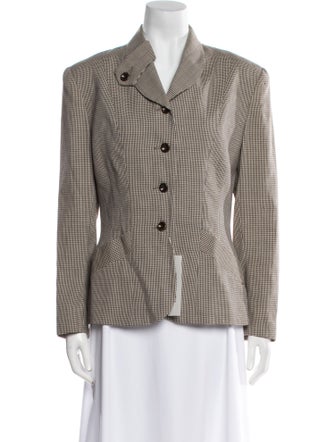 Norma Kamali Houndstooth Print Blazer
