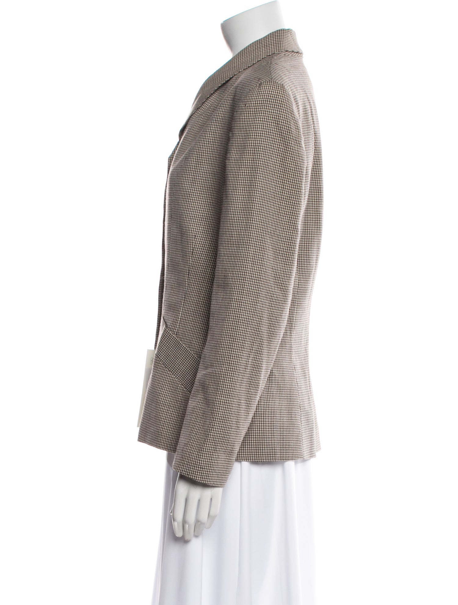 Norma Kamali Houndstooth Print Blazer