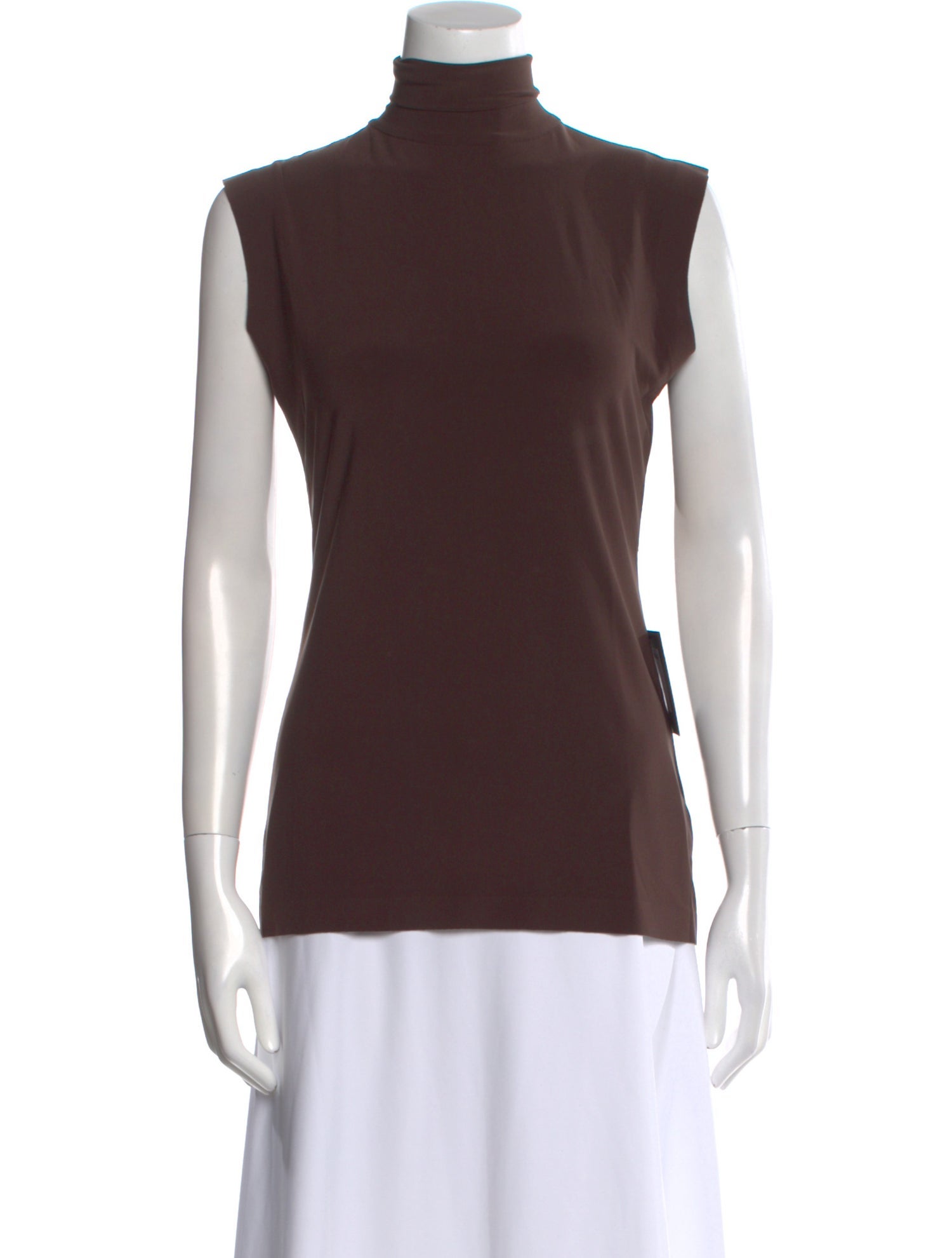 Norma Kamali Mock Neck Sleeveless Top