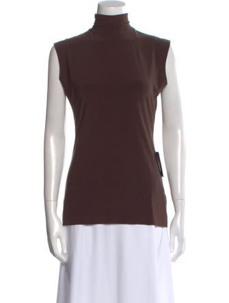 Norma Kamali Mock Neck Sleeveless Top