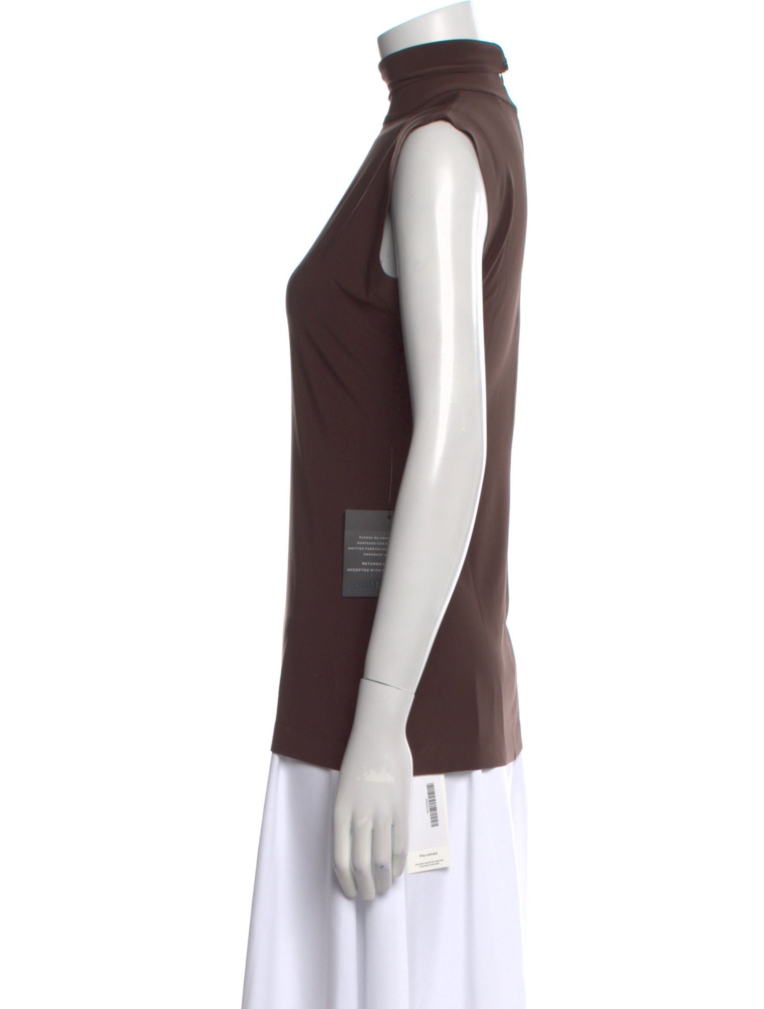 Norma Kamali Mock Neck Sleeveless Top