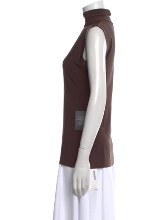 Norma Kamali Mock Neck Sleeveless Top