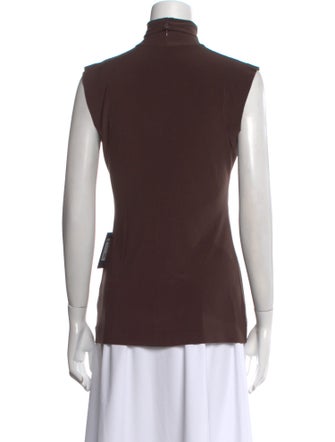 Norma Kamali Mock Neck Sleeveless Top