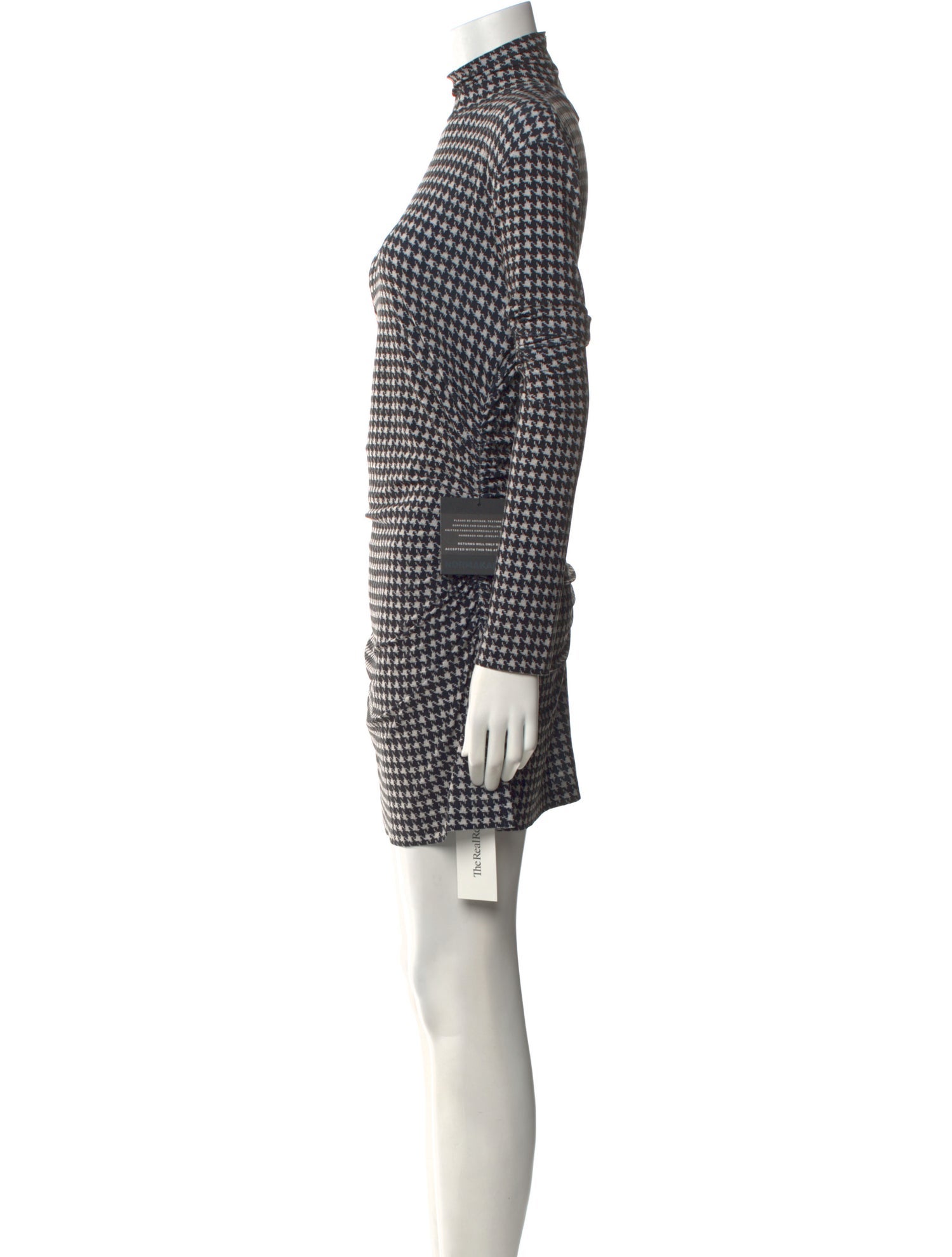 Norma Kamali Houndstooth Print Mini Dress w/ Tags
