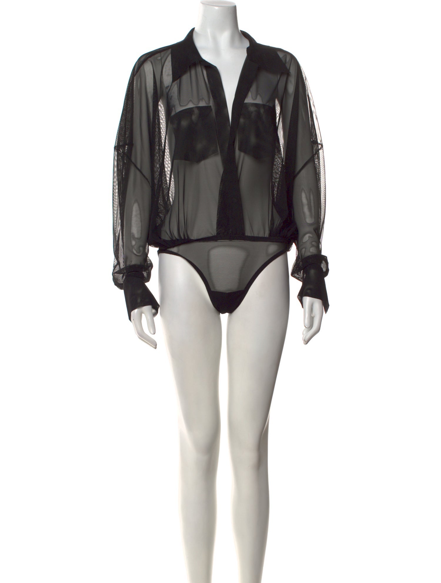 Norma Kamali V-Neck Long Sleeve Bodysuit w/ Tags