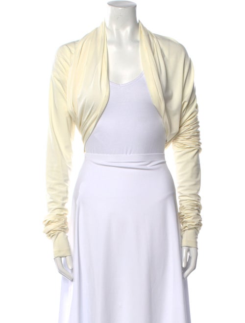 Norma Kamali Open Front Long Sleeve Crop Top