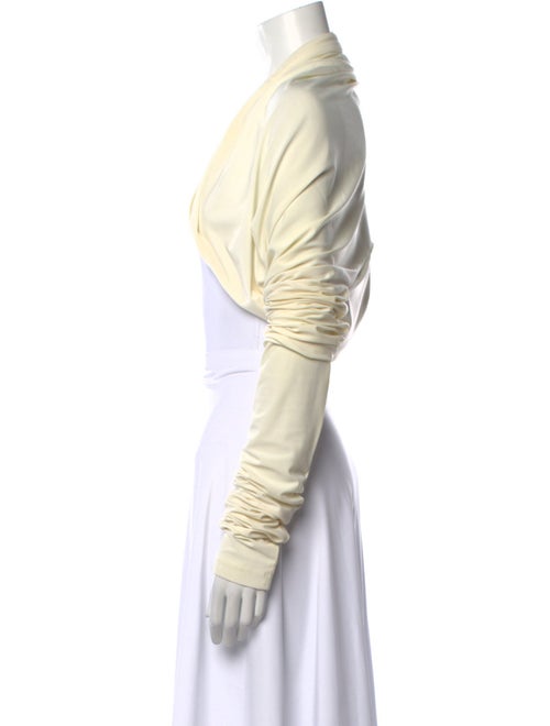 Norma Kamali Open Front Long Sleeve Crop Top