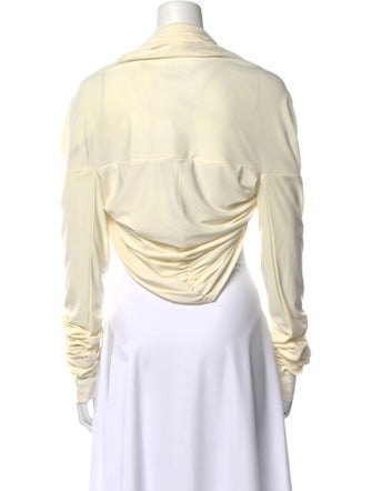 Norma Kamali Open Front Long Sleeve Crop Top