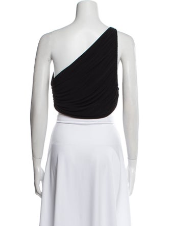 Norma Kamali One-Shoulder Sleeveless Crop Top