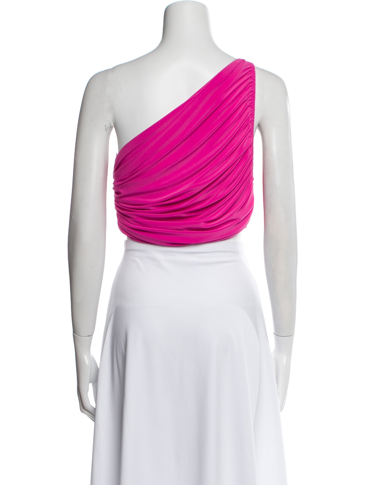 Norma Kamali One-Shoulder Sleeveless Crop Top