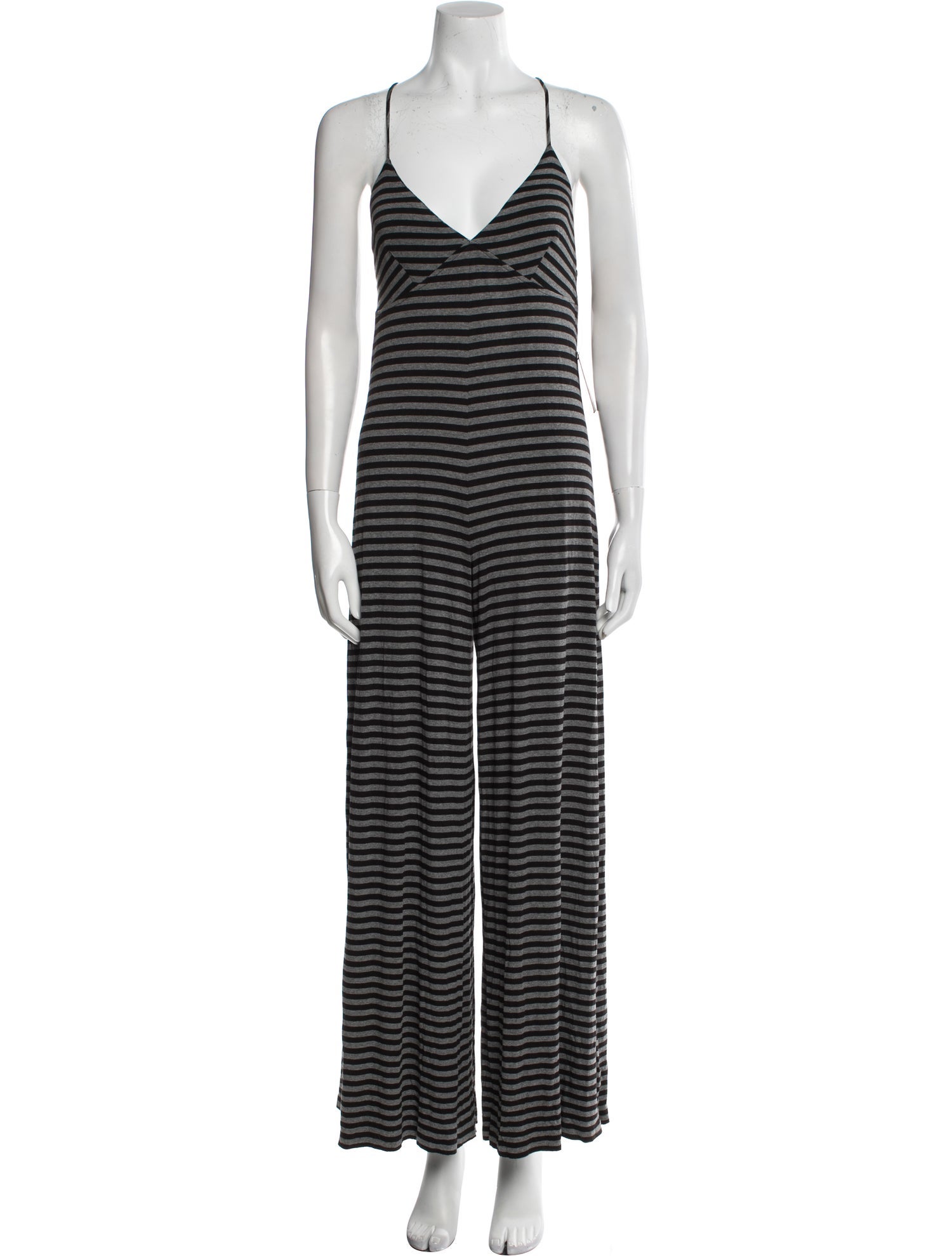 Norma Kamali Striped V-Neck Jumpsuit w/ Tags