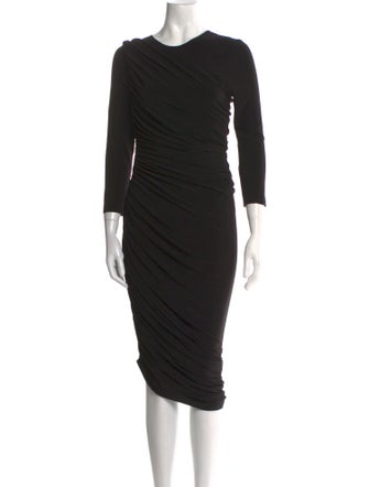 Norma Kamali Scoop Neck Midi Length Dress