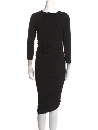 Norma Kamali Scoop Neck Midi Length Dress