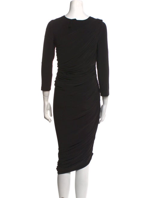 Norma Kamali Scoop Neck Midi Length Dress