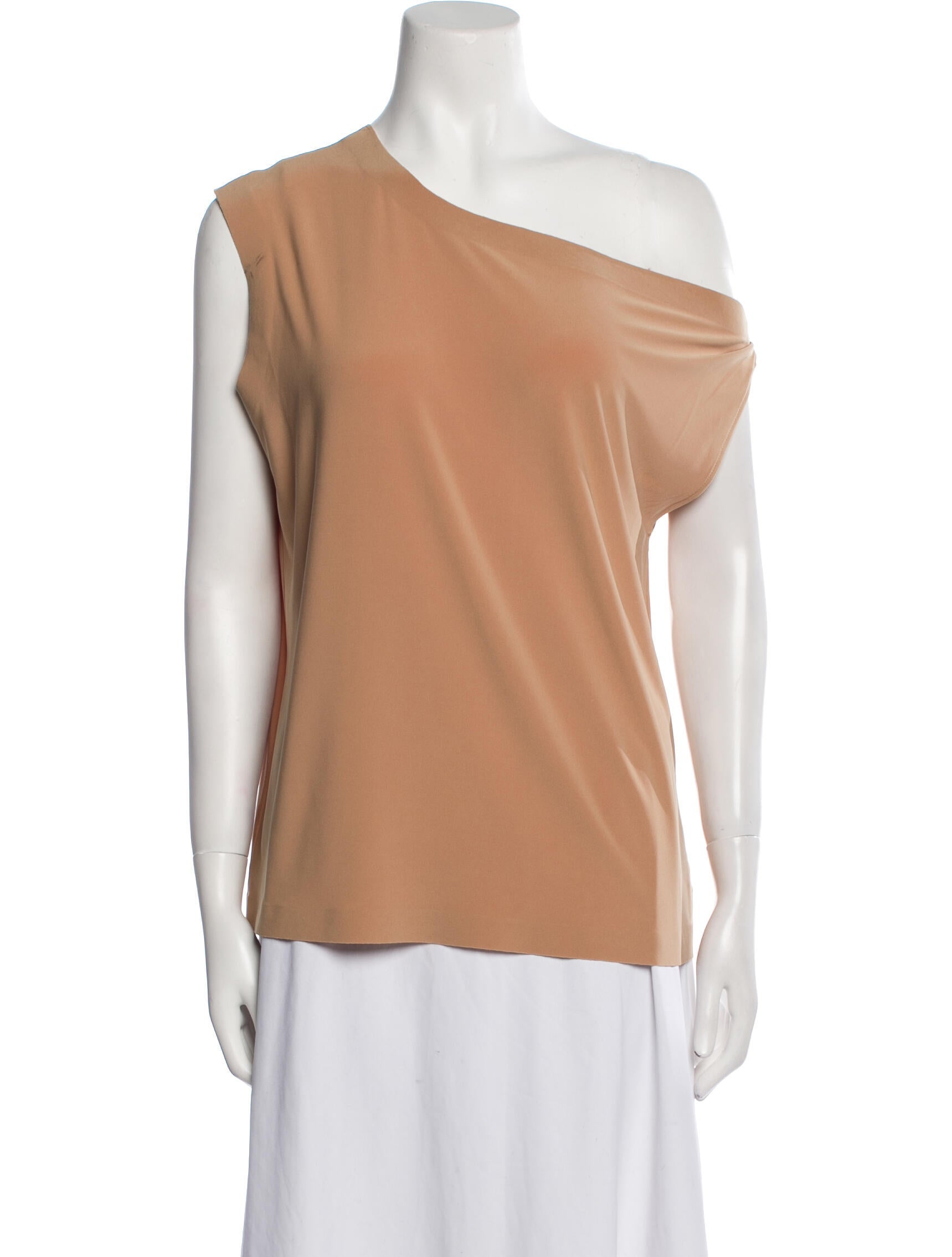 Norma Kamali One-Shoulder Short Sleeve Top