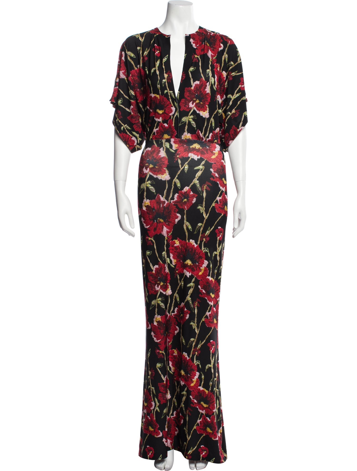 Norma Kamali Floral Print Long Dress