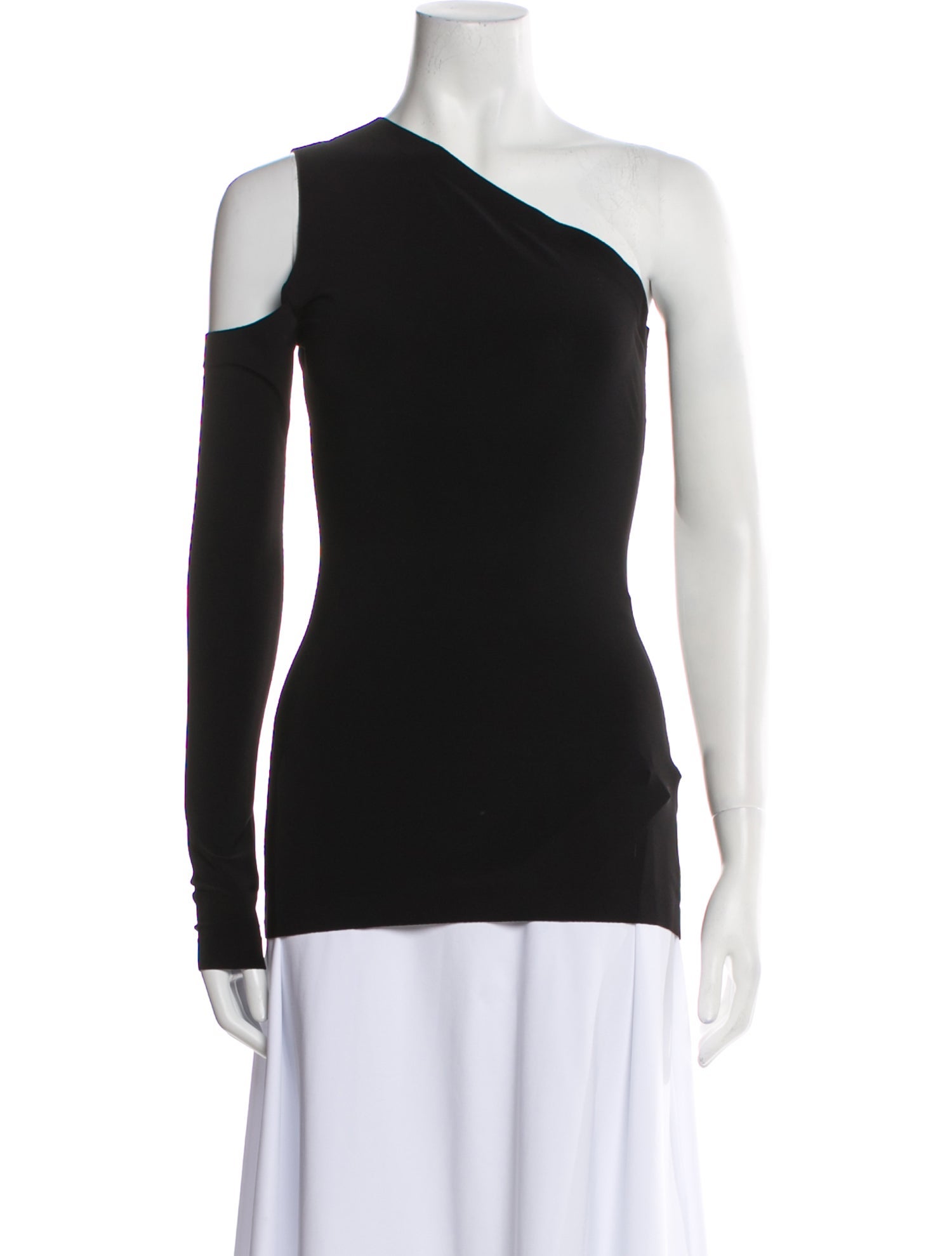 Norma Kamali One-Shoulder Long Sleeve Top