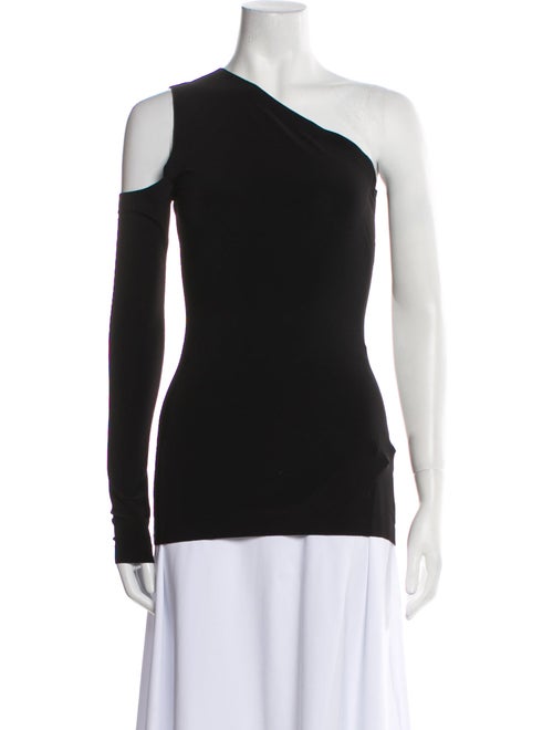 Norma Kamali One-Shoulder Long Sleeve Top