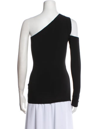 Norma Kamali One-Shoulder Long Sleeve Top