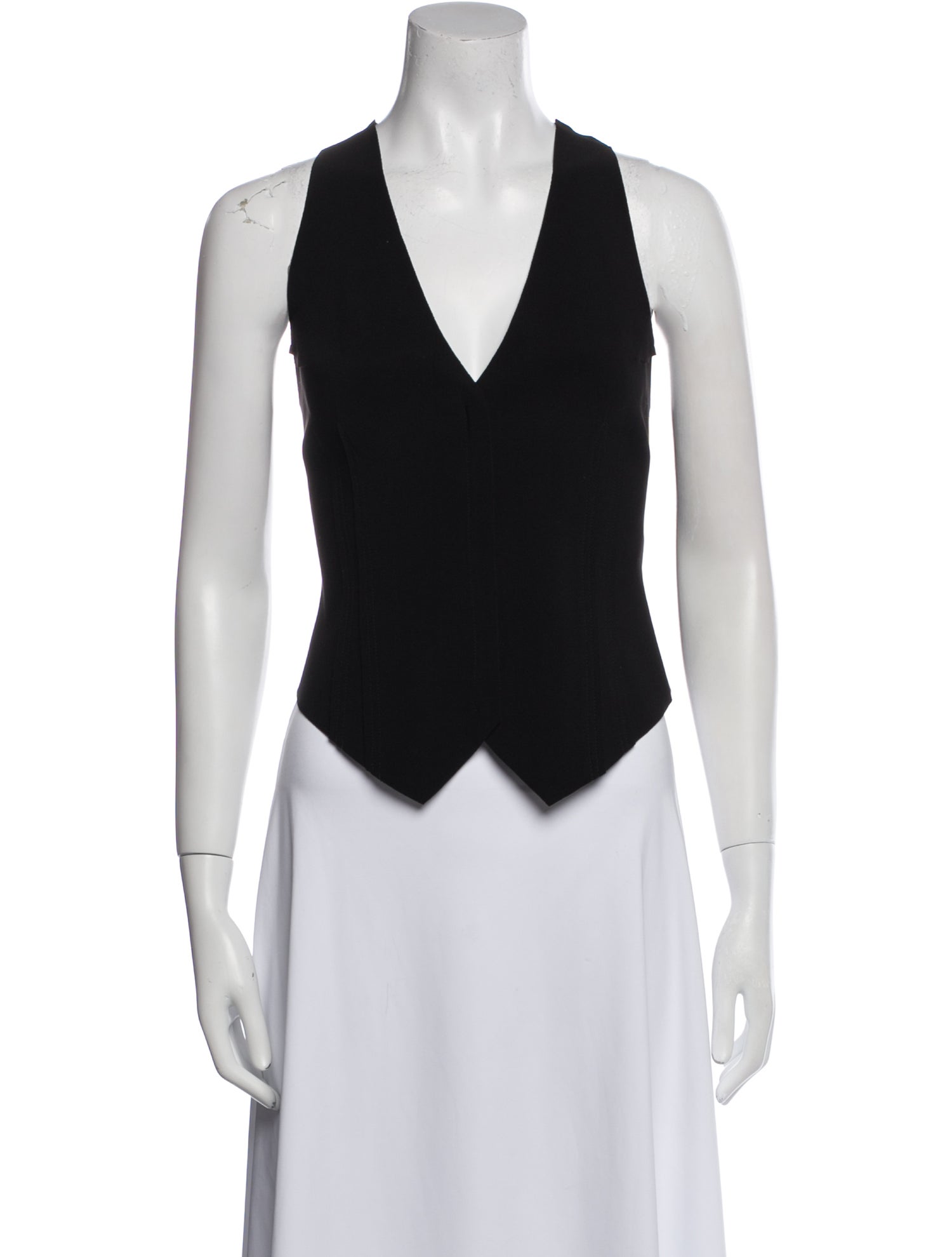 Norma Kamali V-Neck Sleeveless Crop Top