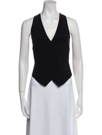 Norma Kamali V-Neck Sleeveless Crop Top