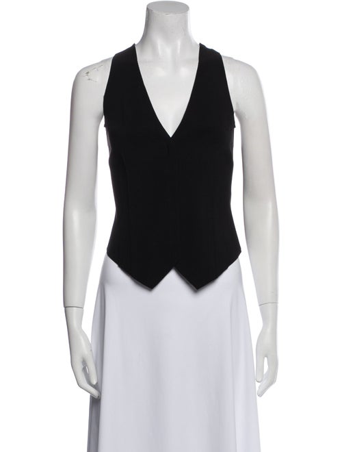 Norma Kamali V-Neck Sleeveless Crop Top