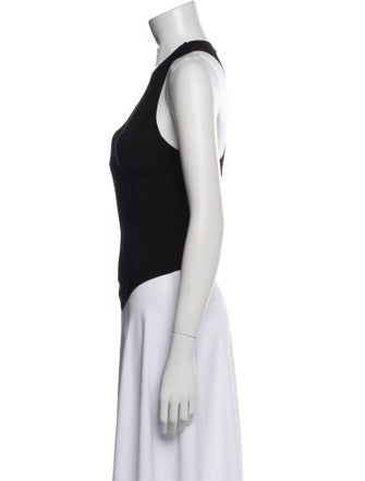 Norma Kamali V-Neck Sleeveless Crop Top