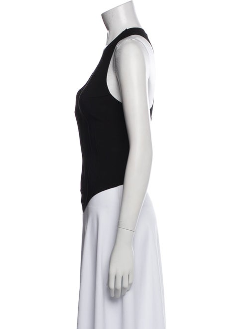 Norma Kamali V-Neck Sleeveless Crop Top