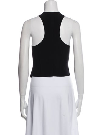 Norma Kamali V-Neck Sleeveless Crop Top