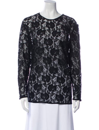 Norma Kamali Nylon Lace Pattern Blouse