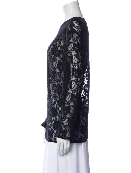Norma Kamali Nylon Lace Pattern Blouse