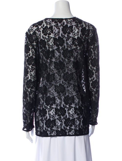 Norma Kamali Nylon Lace Pattern Blouse