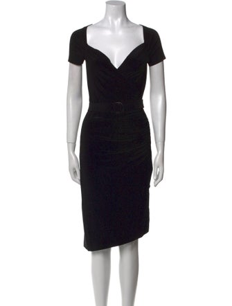 Norma Kamali V-Neck Knee-Length Dress