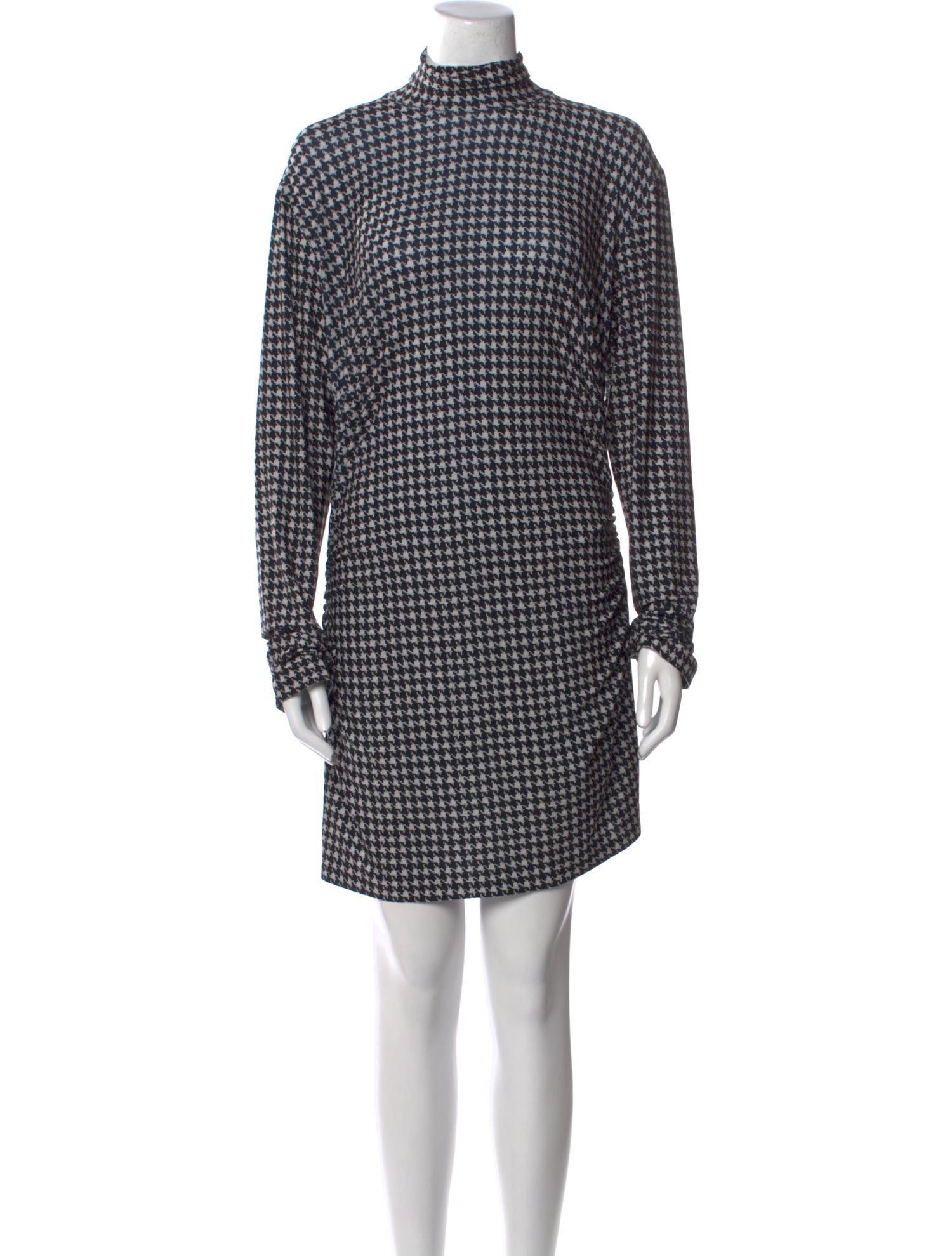 Norma Kamali Houndstooth Print Mini Dress