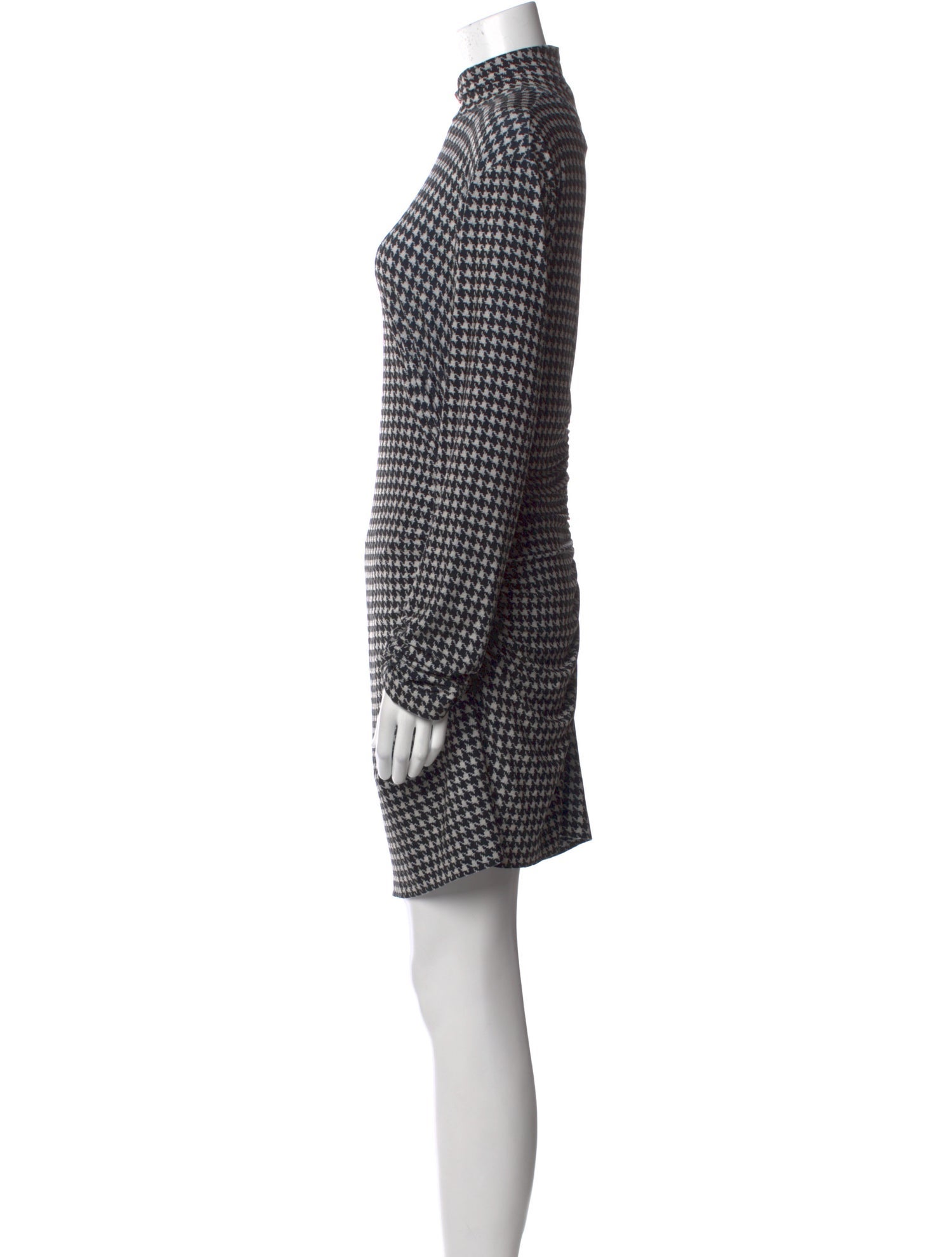 Norma Kamali Houndstooth Print Mini Dress