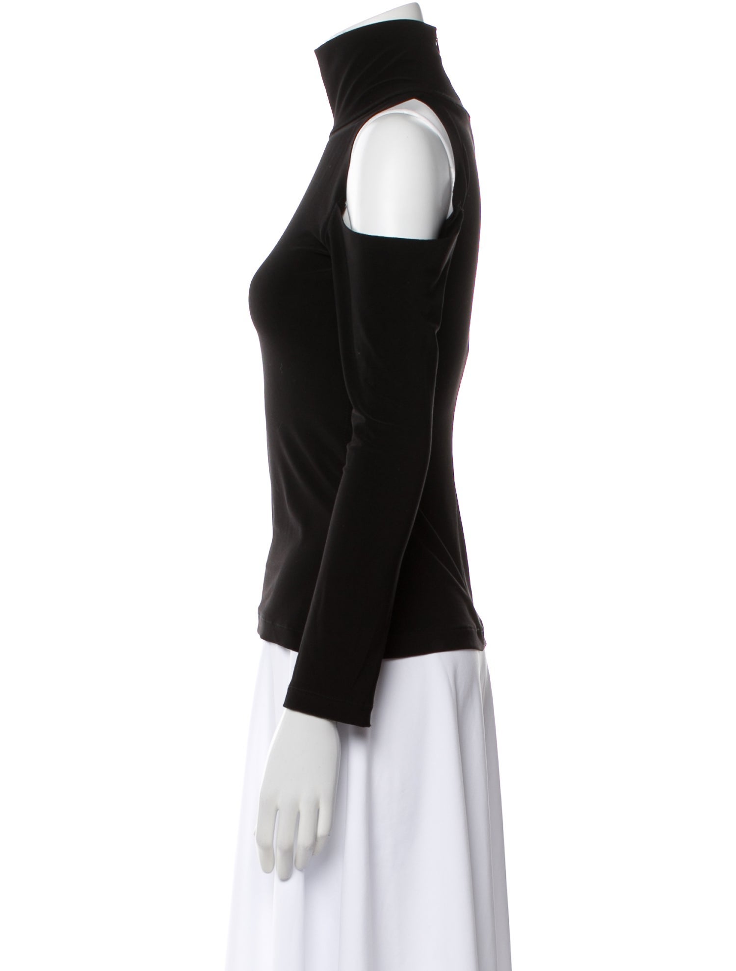 Norma Kamali Turtleneck Three-Quarter Sleeve Top