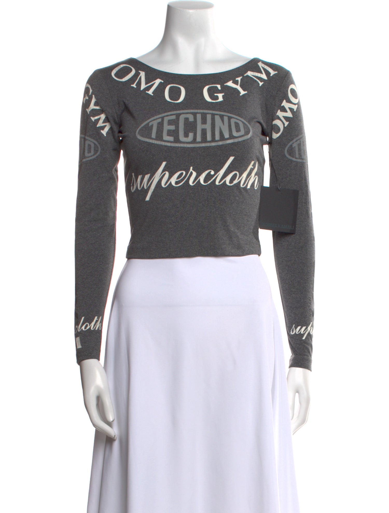 OMO Norma Kamali Vintage Graphic Print Crop Top