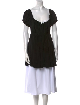 Norma Kamali Scoop Neck Short Sleeve Tunic