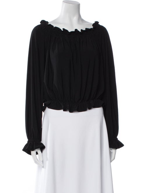 Norma Kamali Off-The-Shoulder Long Sleeve Blouse