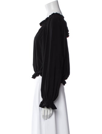 Norma Kamali Off-The-Shoulder Long Sleeve Blouse