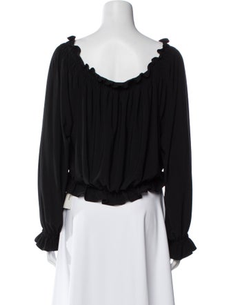 Norma Kamali Off-The-Shoulder Long Sleeve Blouse