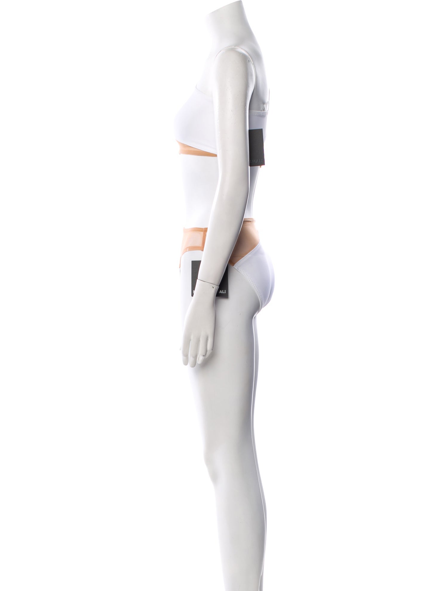 Norma Kamali Colorblock Pattern Mesh Accents Bikini w/ Tags