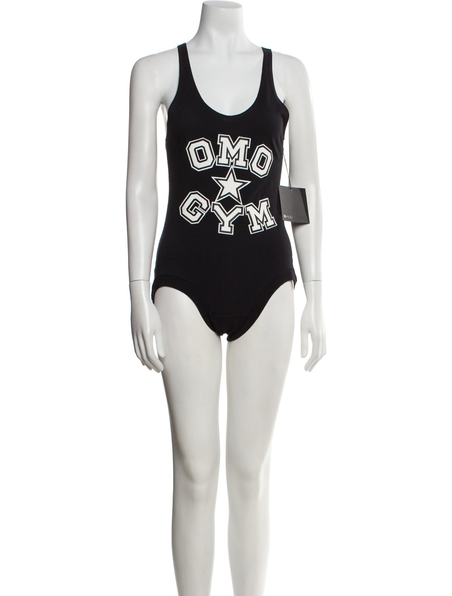 OMO Norma Kamali Vintage Graphic Print Bodysuit